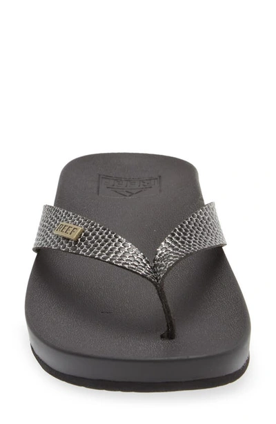 Reef Cushion Bounce Court Flip Flop In Black Sassy