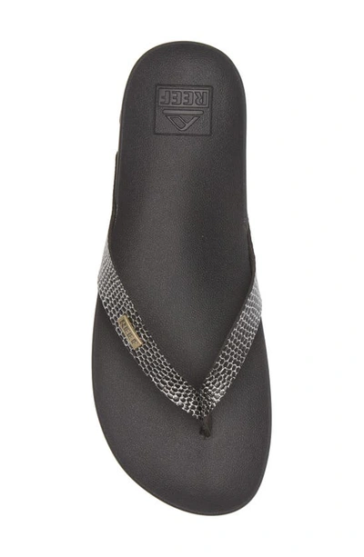 Reef Cushion Bounce Court Flip Flop In Black Sassy