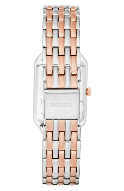 Shop Fossil Raquel Bracelet Watch, 23mm In Two-tone/silver/rose Gold