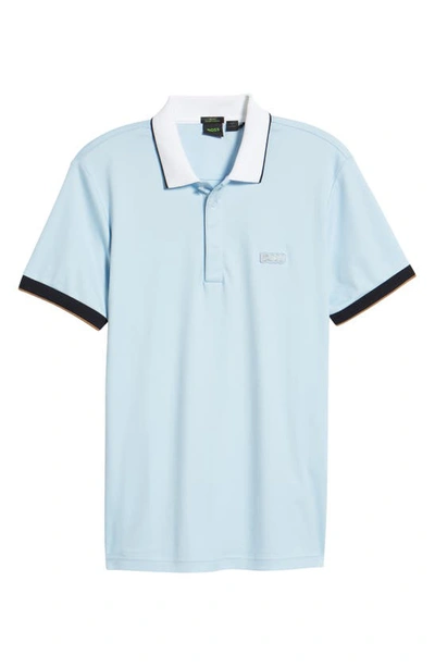 Shop Hugo Boss Paule Cotton Polo In Light/ Pastel Blue