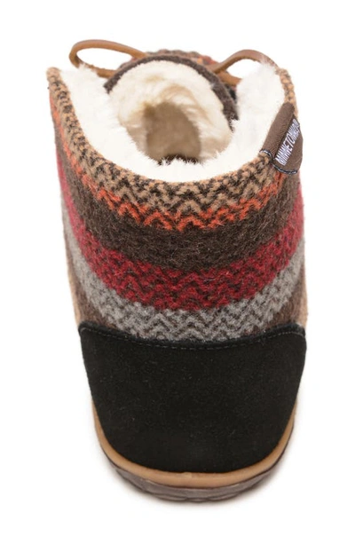 Minnetonka Torrey Faux Fur Lined Slipper Bootie In Black Multi