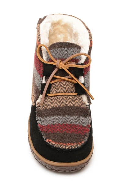 Minnetonka Torrey Faux Fur Lined Slipper Bootie In Black Multi