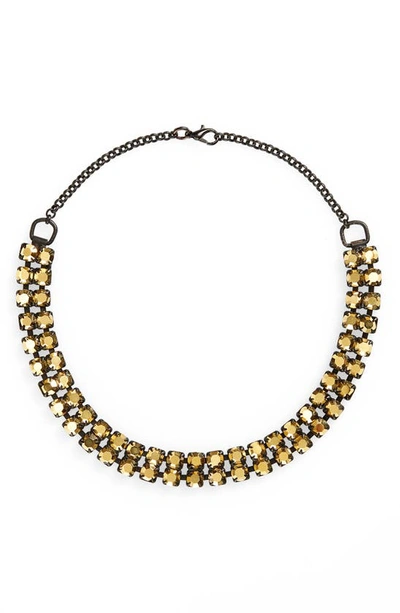 Shop Rosantica Buio Crystal Choker Necklace In Black Gold