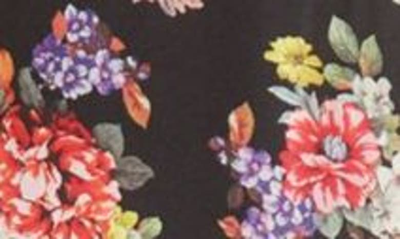 Shop Alice And Olivia Willis Floral Smocked Pants In Magnolia Floral Black