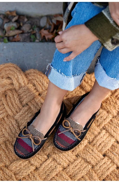 Minnetonka Tilia Faux Fur Lined Moccasin Slipper In Black Multi