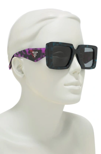Shop Prada 51mm Square Sunglasses In Teal