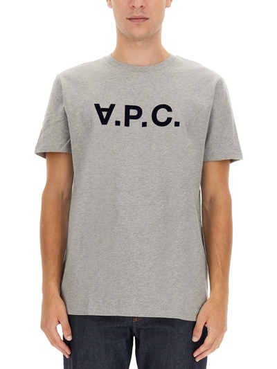Shop Apc Crewneck T-shirt In Grey