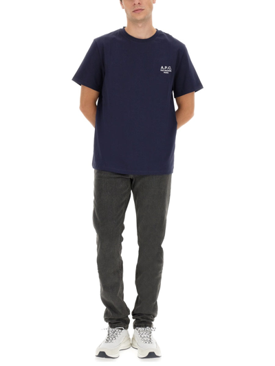 Shop Apc T-shirt "raymond" In Blue