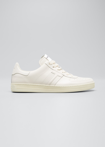 Shop Tom Ford Men's Tonal Leather Low-top Sneakers In Marble