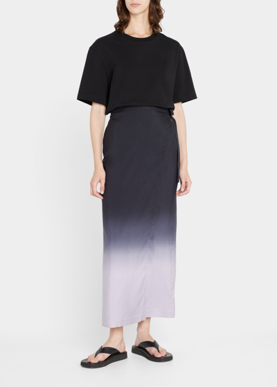 Shop The Row Olina Draped Skirt In Black/lilac