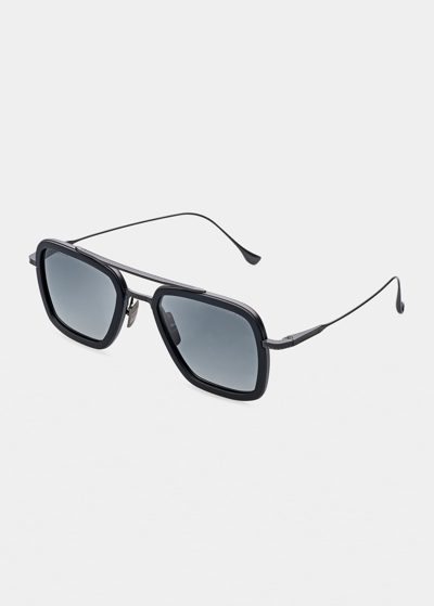 Shop Dita Men's Flight 006 Aviator Sunglasses In Black Iron
