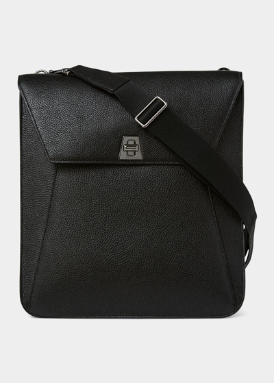 Shop Akris Anouk Calfskin Medium Messenger Bag In Black