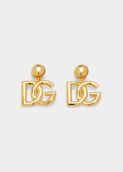 Shop Dolce & Gabbana Dg Logo Clip-on Earrings In Oro