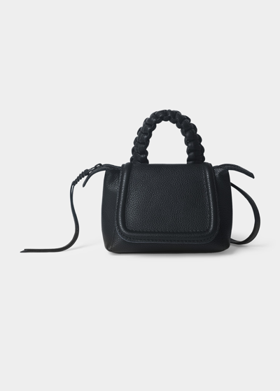Shop Callista Mini Flap Leather Top-handle Bag In Black