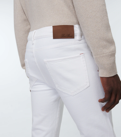 Shop Loro Piana Quarona Mid-rise Slim Jeans In White