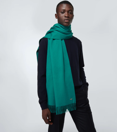 Shop Loro Piana Large Cashmere Scarf In Green Valsesia