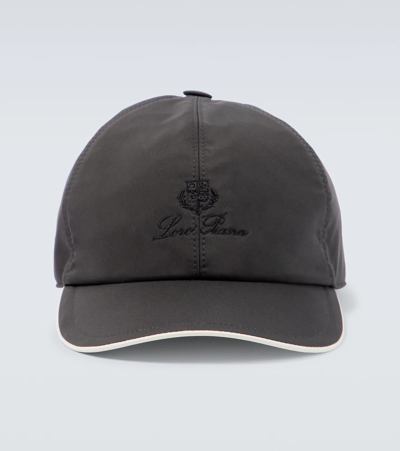 Shop Loro Piana Logo Baseball Cap In Black