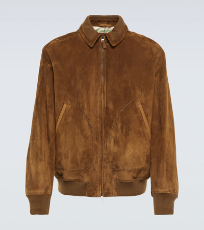 Shop Loro Piana Kent Suede Bomber Jacket In Desert Mist