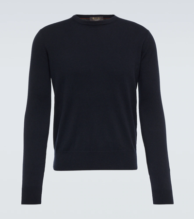 Shop Loro Piana Baby Cashmere Sweater In Blue Navy