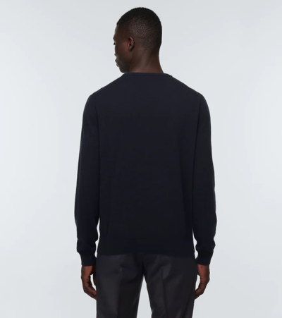 Shop Loro Piana Baby Cashmere Sweater In Blue Navy
