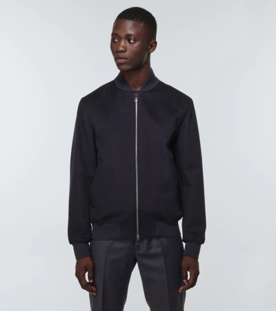 Loro Piana Ivy Cashmere Bomber Jacket In Blue Navy
