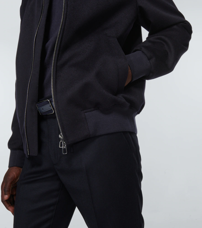 Loro Piana Ivy Cashmere Bomber Jacket In Blue Navy