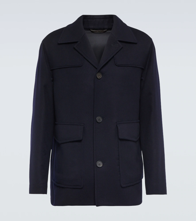 Shop Loro Piana Burlington Cashmere Jacket In Blue Navy