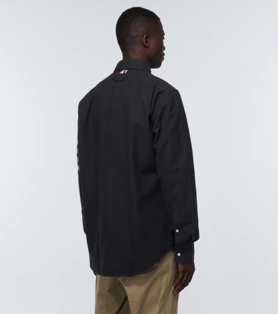Thom Browne Flannel 4-bar Shirt In Navy