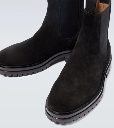 Gianvito Rossi Chester Suede Ankle Boots In Black