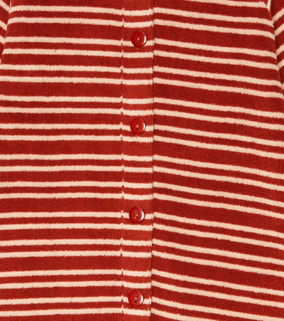 Shop Molo Baby Fidelity Striped Onesie In Rose Straw Stripe