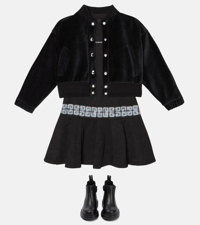 Givenchy Velvet Cardigan In Black