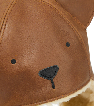 Shop Donsje Kapi Leather Hat In Cognac Classic Leather