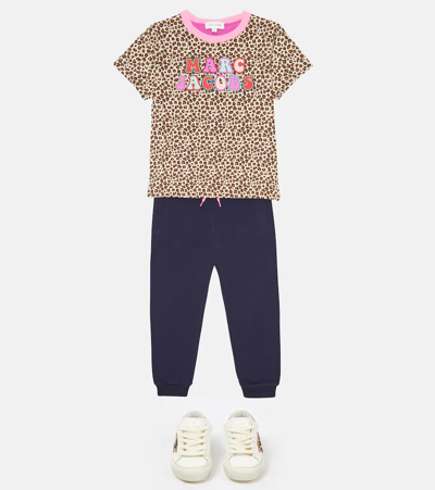 Shop Marc Jacobs Leopard-print Cotton T-shirt In Stone Chocolate Vbrown