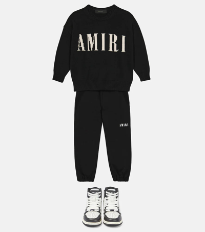 Shop Amiri Intarsia-knit Cotton And Cashmere Sweater In Black