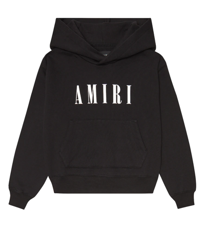 Shop Amiri Logo-print Cotton Jersey Hoodie In Black