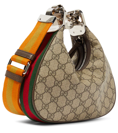 Shop Gucci Attache Small Shoulder Bag In B.e/n.ac/vrv/pap.s.p