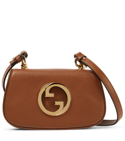 Shop Gucci Blondie Mini Leather Shoulder Bag In Cuir/law.pomp.red La