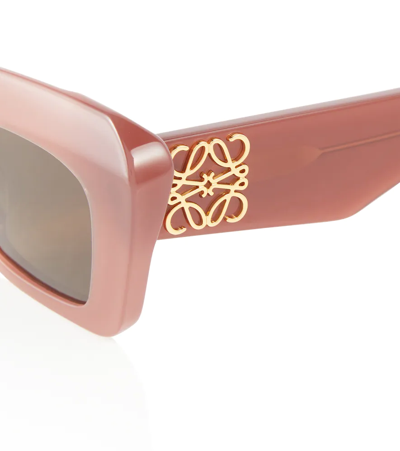 Shop Loewe Anagram Cat-eye Sunglasses In Shiny Dark Brown / Brown