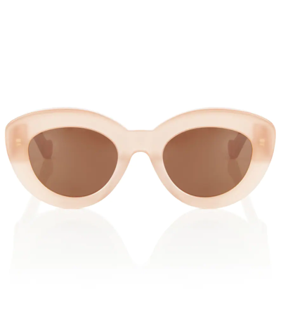 Shop Loewe Anagram Cat-eye Sunglasses In Shiny Pink / Brown