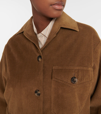 Shop Loro Piana Loran Corduroy Shirt Jacket In Tobacco