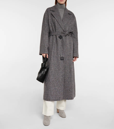 Shop Loro Piana Henrik Belted Cashmere Coat In Grey