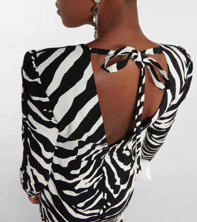 Shop Dolce & Gabbana Zebra-print Cady Midi Dress In Zebra Nera Fdo.bianc