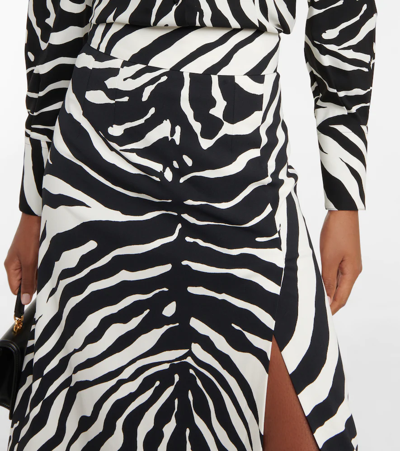 Shop Dolce & Gabbana Zebra-print Cady Midi Skirt In Zebra Nera Fdo.bianc