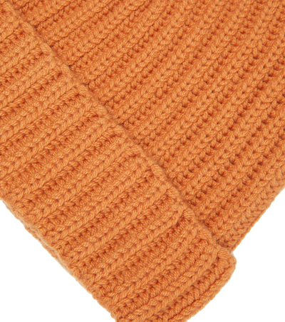 Loro Piana English Rib Knit Cashmere Beanie In Apricot Tarte