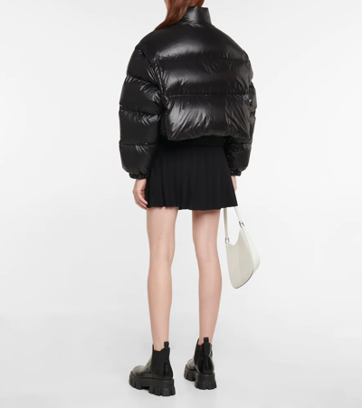 Prada Re-nylon Convertible Cropped Down Jacket In Nero