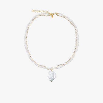 Shop Hermina Athens Gold-plated Sylvia Layered Pearl Pendant Necklace