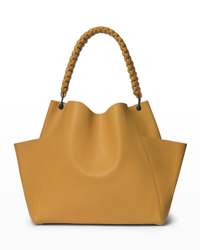 Shop Callista Puffer Leather Shoulder Bag W/ Zip Pouch In Dijon