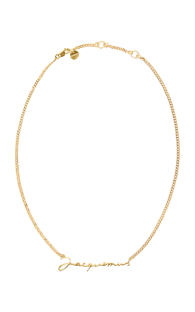 Shop Jacquemus Logo Gold-tone Chain Necklace