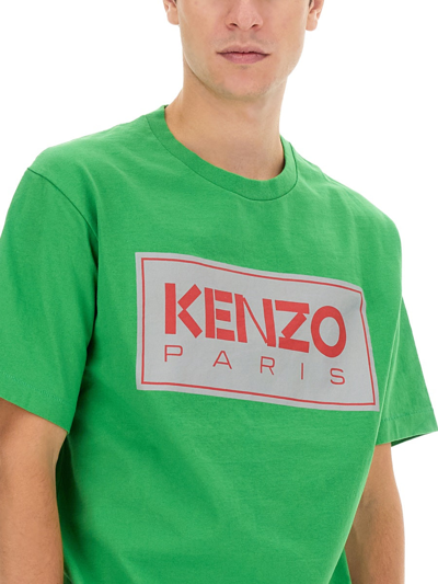 Shop Kenzo T-shirt With Logo In Green