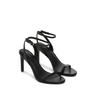 Shop Calvin Klein Leather Heeled Sandals In Black